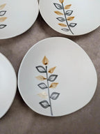 Lot de 11 assiettes à dessert vintage Niderviller – années 70 – style Capron Vallauris
