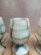 Lot de 4 verres à pied en onyx vintage
