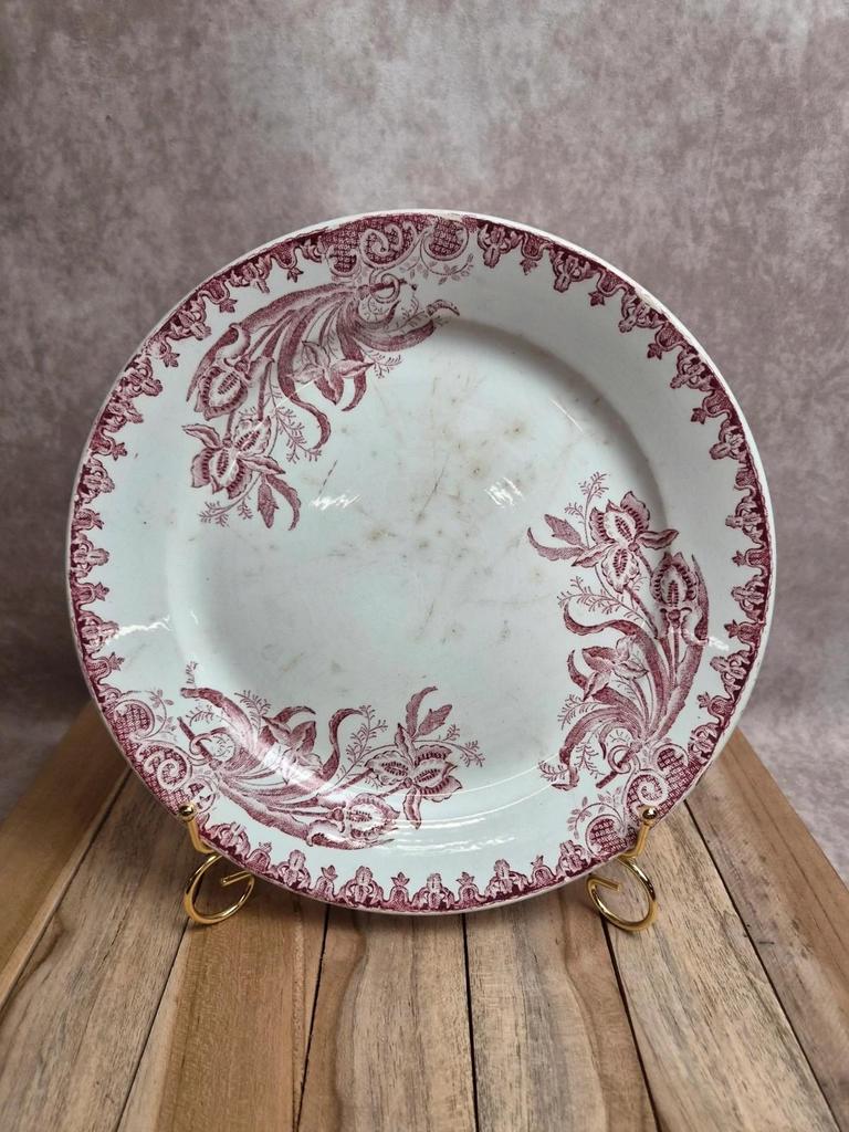 Plat rond ancien Saint-amandinoise – Modèle Iris – Terre de fer