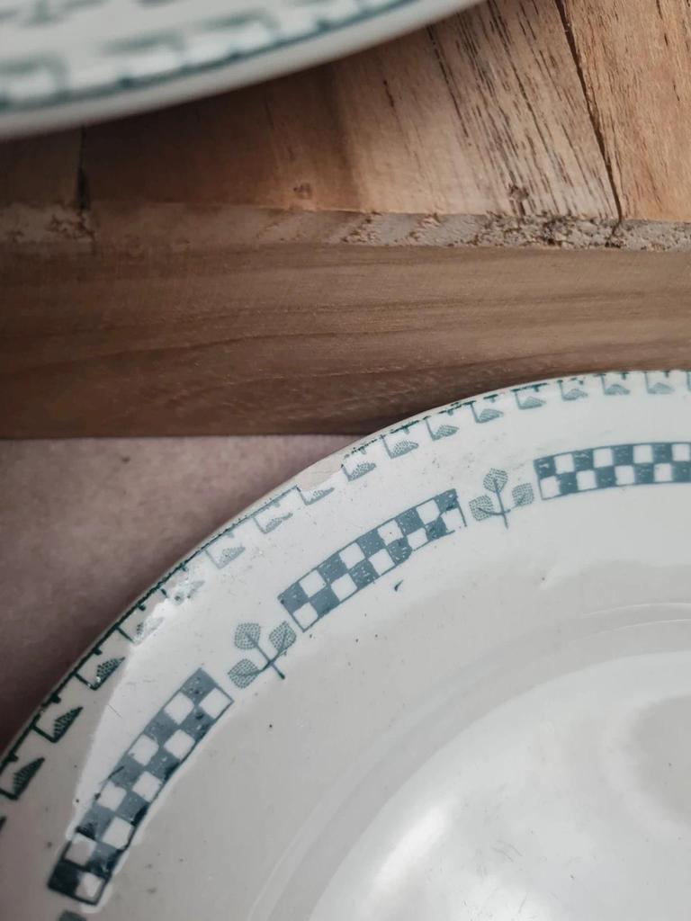 Lot de 5 assiettes terre de fer Gien modèle Sophia 💚