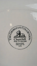 Grand plat ovale anglais Churchill bleu décor paysage