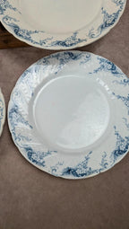 Lot de 6 assiettes plates anciennes Kg Lunéville – modèle Angèle