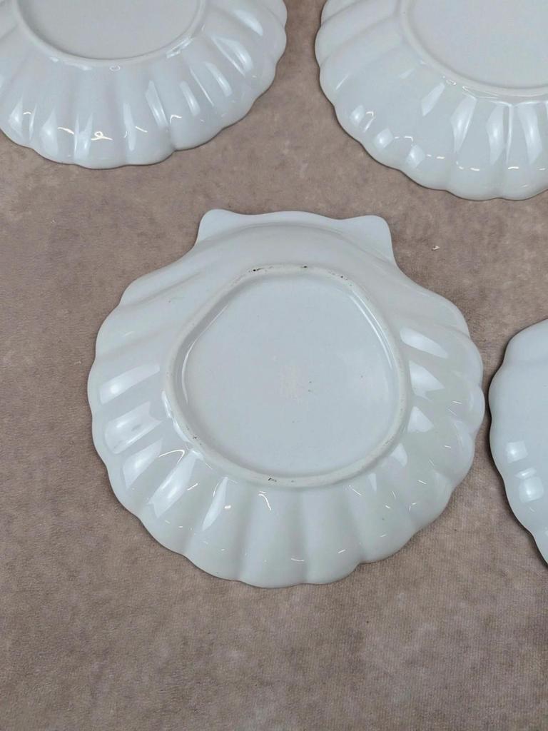 Lot de 8 assiettes coquille Saint-jacques