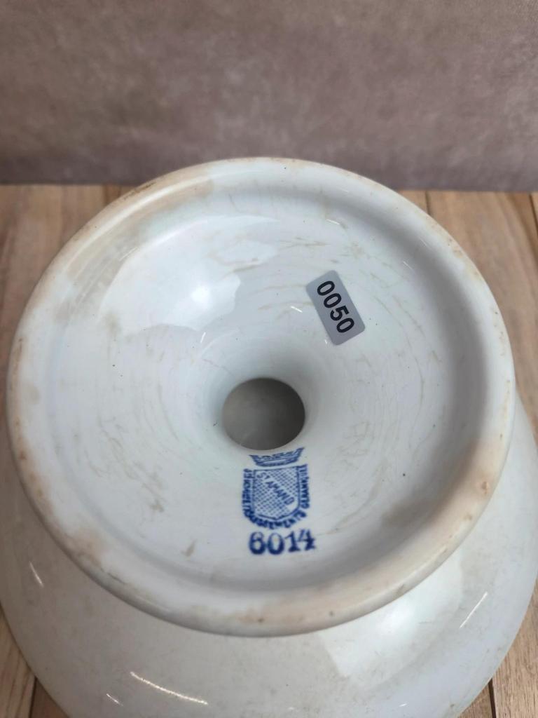 Compotier terre de fer Saint-amand modèle 6014 – décor oriental bleu et doré
