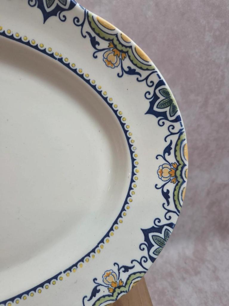 Grand plat ovale K&g Lunéville modèle Lisbonne ancien 41,5 cm