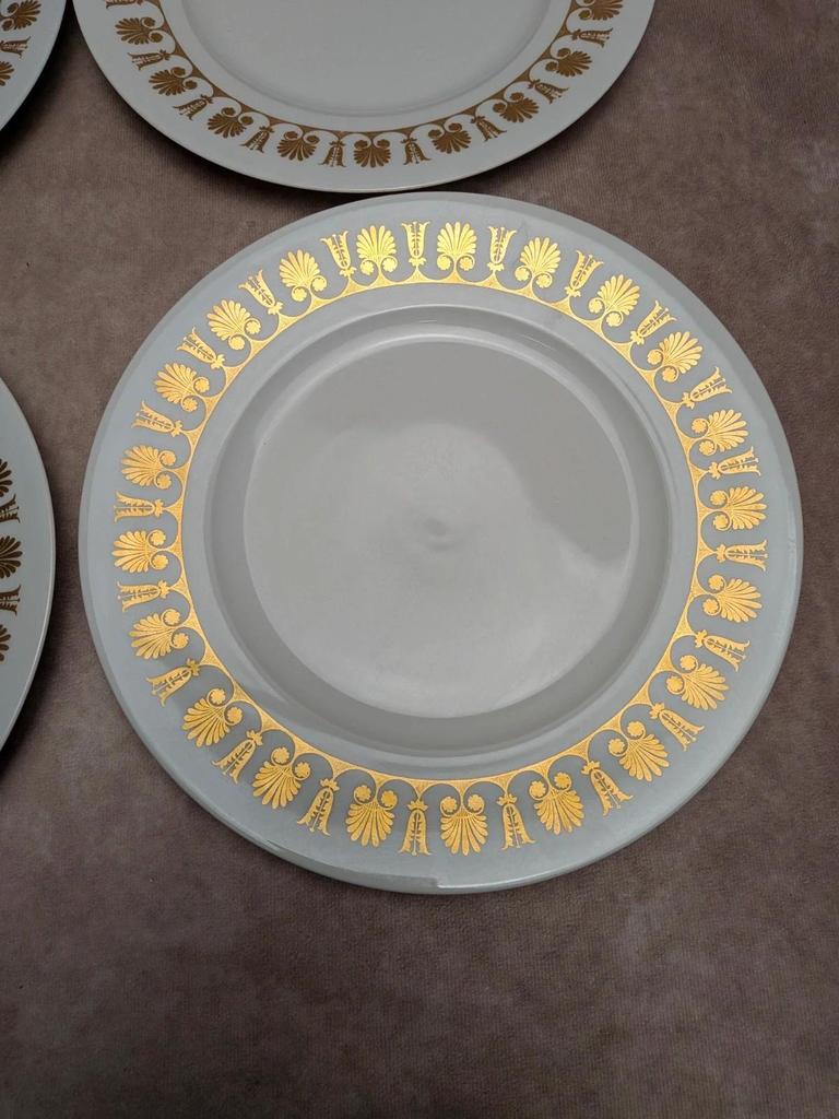 Lot de 4 assiettes plates Limoges dorure