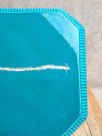 Dessous de plat vintage en céramique émaillée turquoise