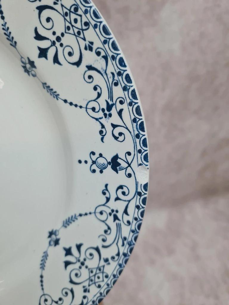 Lot de 3 assiettes à dessert Terre de Fer Hb & Cie – Service Balzac bleu 💙