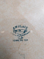 Plat rond Terre de Fer Creil et Montereau modèle Anglais
