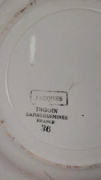 Assiette creuse ancienne en terre de fer Digoin Sarreguemines modèle Jacques – décor bleu