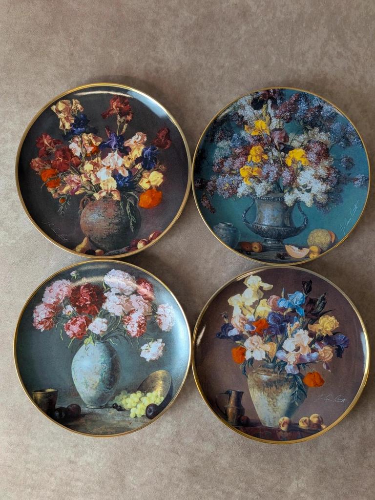 Lot 4 assiettes de collection Franklin Mint – Joe Anna Arnett – Fleurs – Édition limitée