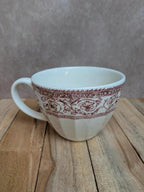 Mug Corona Colombia décor rouge esprit toile de Jouy