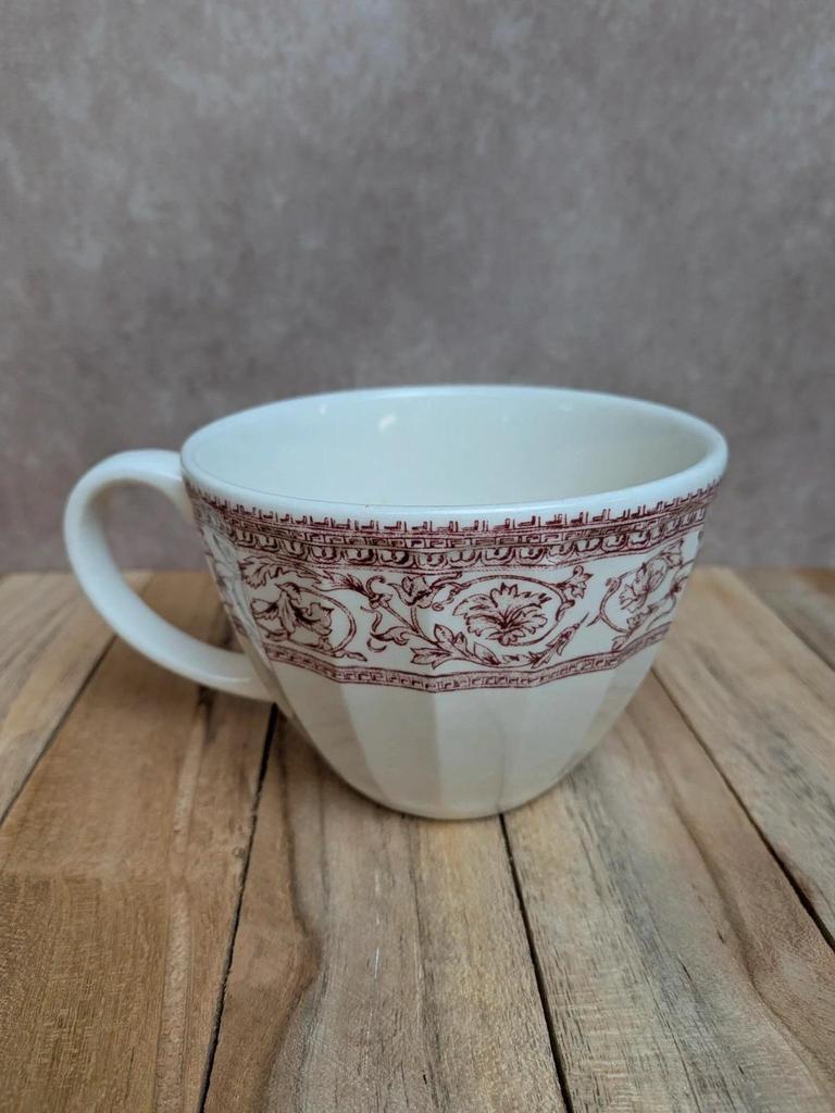 Mug Corona Colombia décor rouge esprit toile de Jouy
