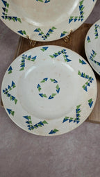 Lot de 3 assiettes plates vintage – Modèle Moderne – Sarreguemines & Digoin