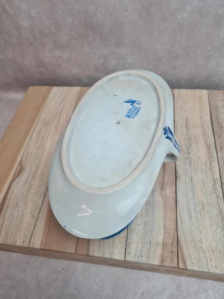 Saucière ancienne Jules Vieillard Bordeaux – modèle Moustiers – Terre de fer bleue 💙