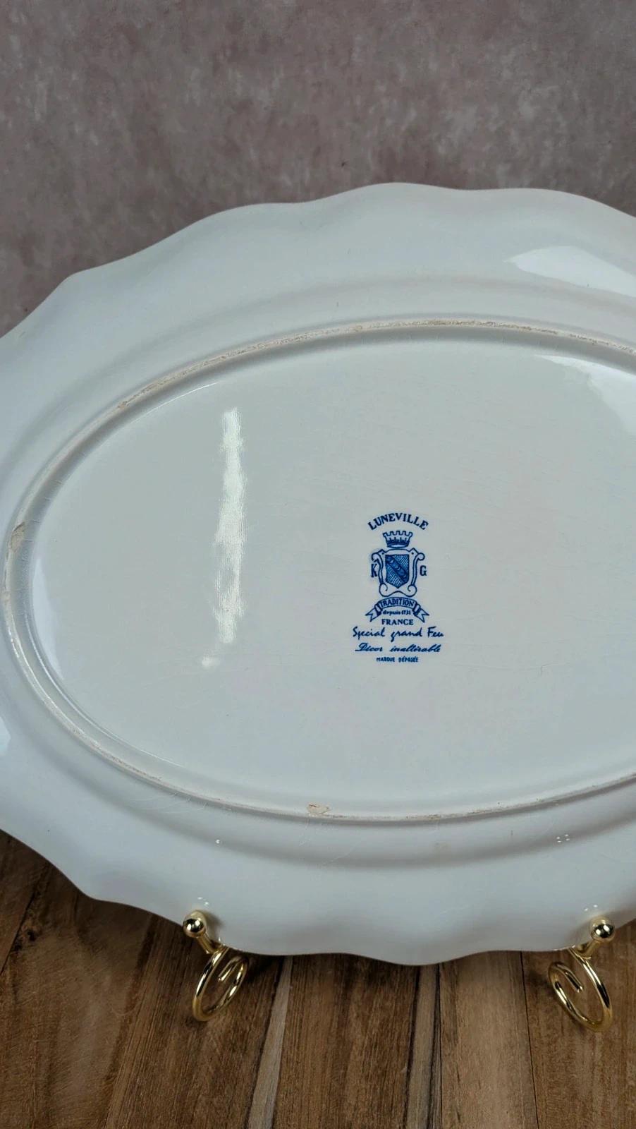 Plat ovale ancien Lunéville – Modèle The Cottage –