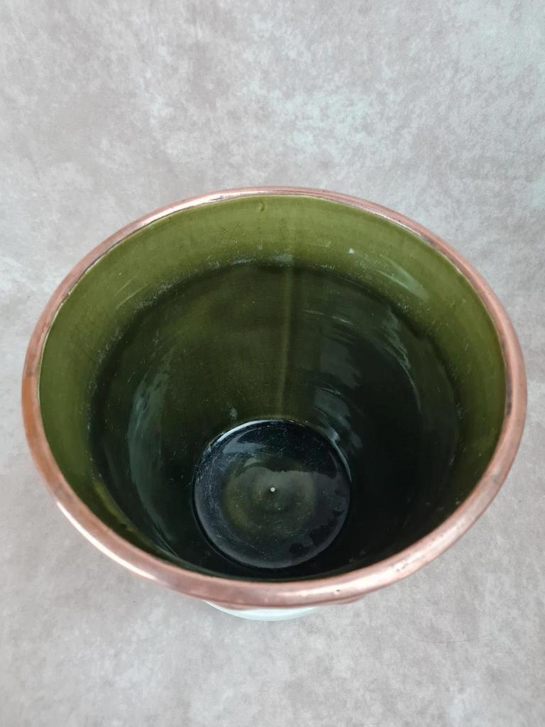 Cache - pot ancien Art Nouveau Gustave De Bruyn Fives - lille 🪴 cuivre galvanoplastie