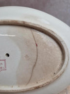 Saucière terre de fer Sarreguemines & Digoin Favori rose oiseaux ancienne
