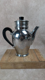 Cafetière vintage en métal nickelé chromé Ets Baumlin Alsachrome