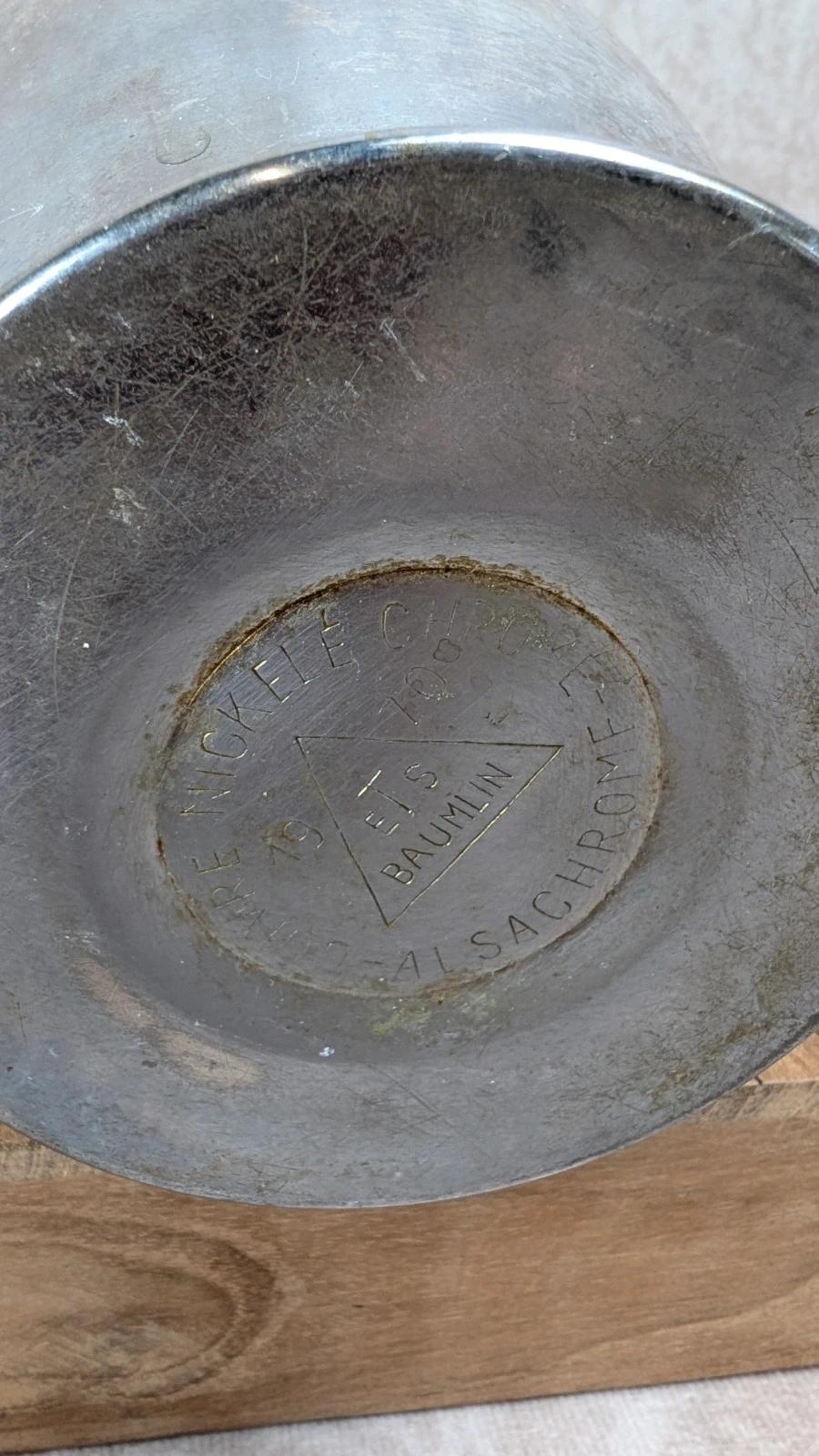 Cafetière vintage en métal nickelé chromé Ets Baumlin Alsachrome