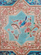 Carreau ancien Longwy décor oriental 🌿 faïence émaillée