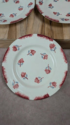 Lot de 3 assiettes à dessert Gien Venise peintes à la main