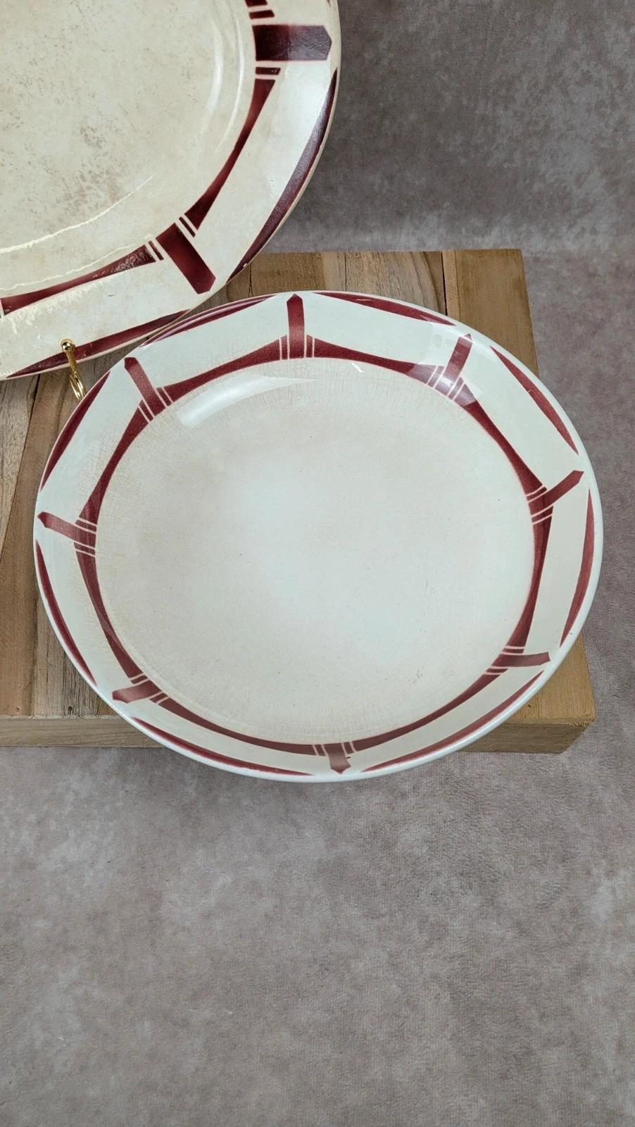 Lot de 2 plats anciens Badonviller – Modèle Louise