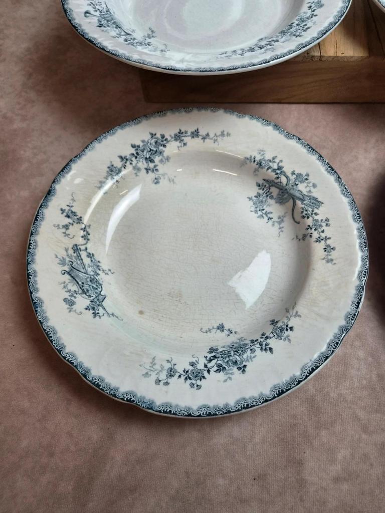 Lot de 6 assiettes creuses Terre de Fer Hippolyte Boulenger Choisy-le-roi modèle Rochambeau