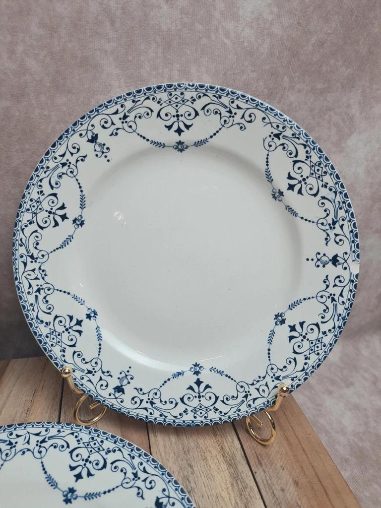 Lot de 3 assiettes à dessert Terre de Fer Hb & Cie – Service Balzac bleu 💙