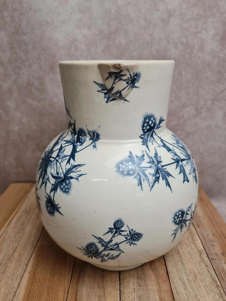 Pichet ancien Jules Vieillard Bordeaux – modèle Chardon – Terre de fer 💙