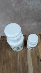 Lot de 2 pots en verre opalin Made in Italy