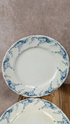 Lot de 6 assiettes plates anciennes Kg Lunéville – modèle Angèle