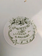 Lot de 4 assiettes plates anciennes Terre de fer Saint-amand Lebacqz & Bouchart – Watteau