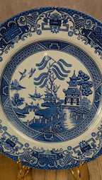 Assiette anglaise Old Willow bleu blanc