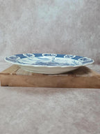Grand plat décoratif mural bleu et blanc moulins style Delft 41 cm