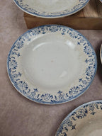 Lot de 7 assiettes creuses anciennes Creil et Montereau. Service La Vallières,23 cm
