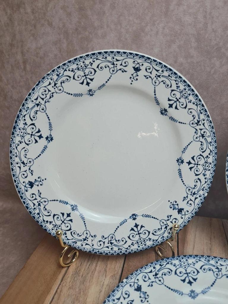 Lot de 3 assiettes à dessert Terre de Fer Hb & Cie – Service Balzac bleu 💙