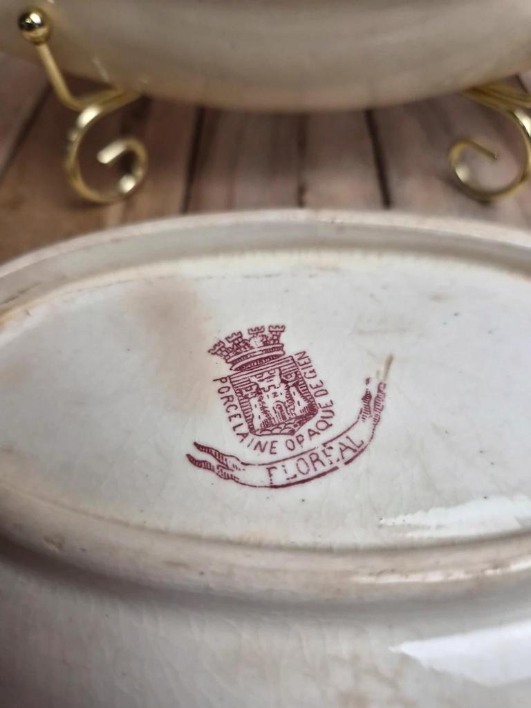 Lot de 2 raviers anciens Gien Floréal en terre de fer