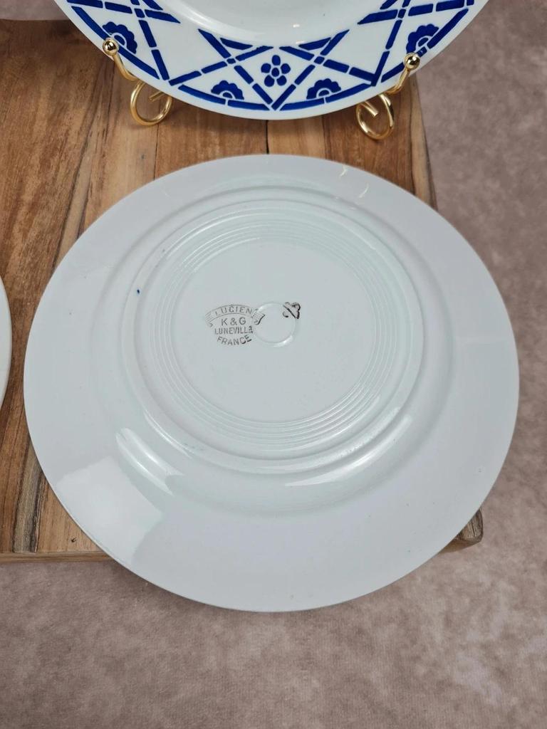 Lot de 4 assiettes à dessert Kg Lunéville – Modèle Lucien