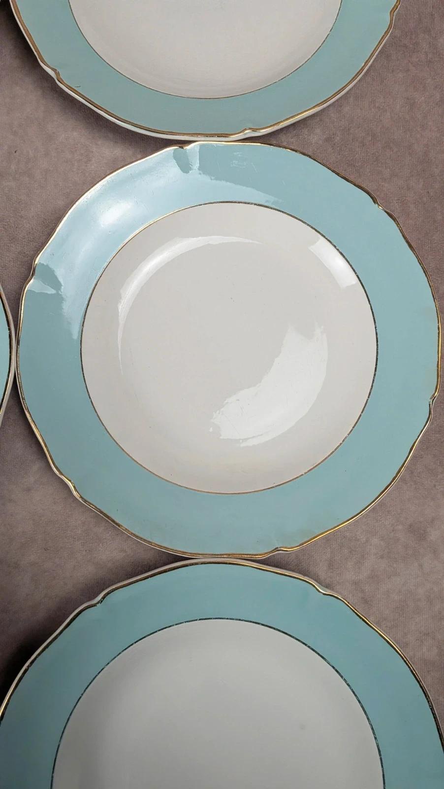 Lot de 6 assiettes creuses anciennes Seranord Saint-amand – Modèle Chambord