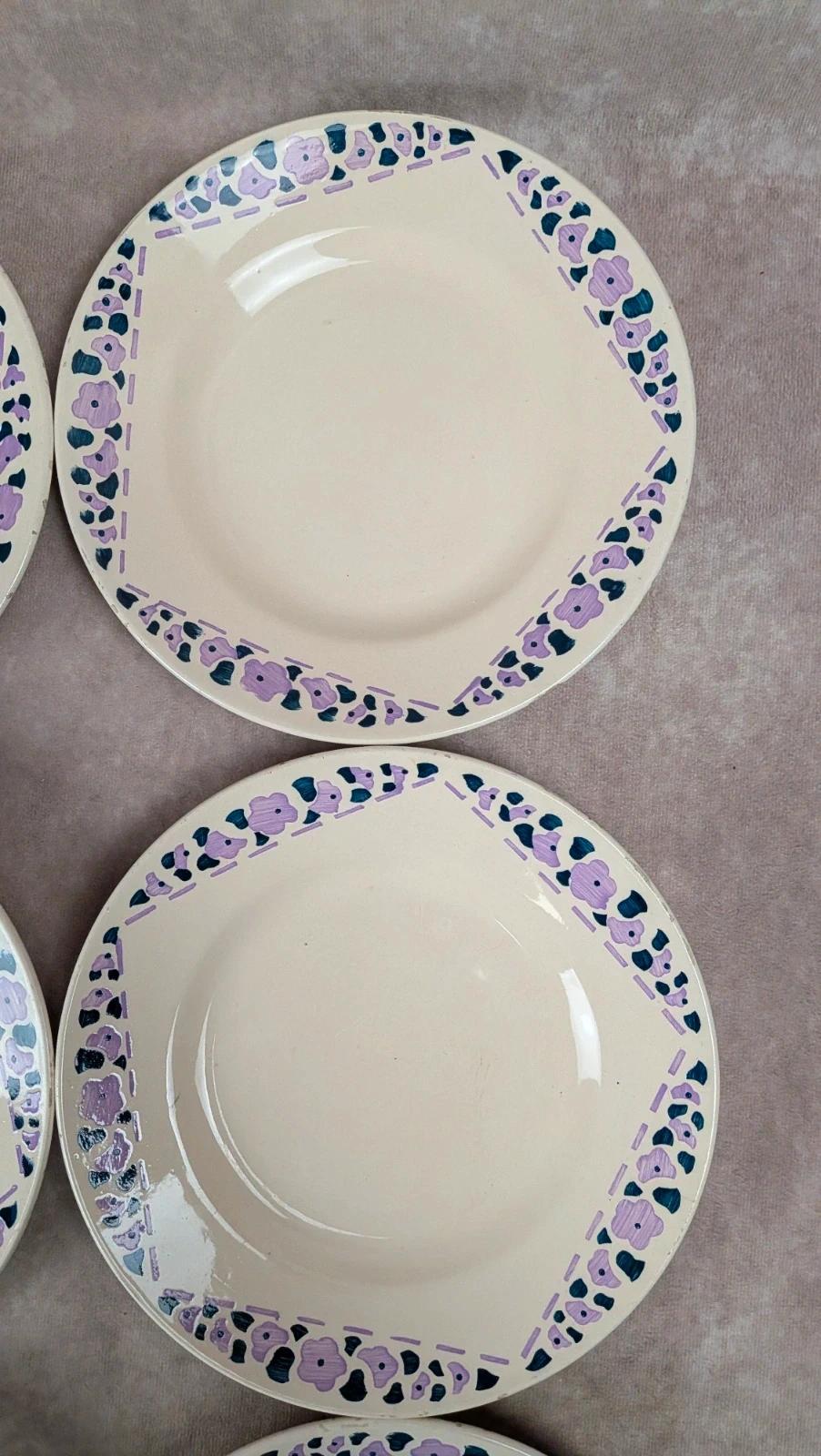 Lot 8 assiettes à dessert Longchamp Terre de Fer modèle Cannes