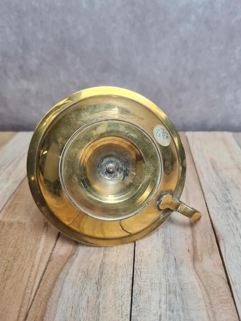 Bougeoir ancien en laiton doré style Louis Xvi • Vintage chic • Belle patine