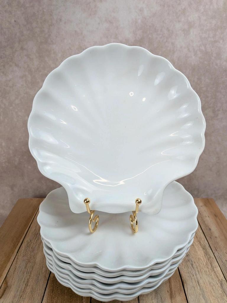 Lot de 8 assiettes coquille Saint-jacques