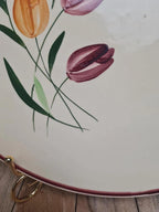 Grand plat Longchamp modèle Tulipes peint main diamètre 32 cm 🌷