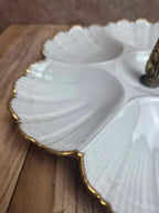 Serviteur Limoges Ribes – Porcelaine dorée 6 coquilles