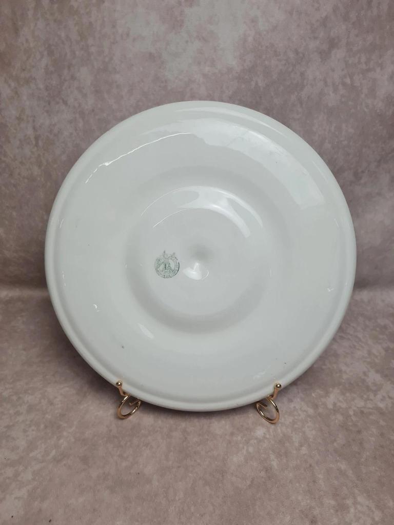 Lot 12 assiettes à huîtres + plat Moulin des Loups – service ancien bleu gris 🌊🦪