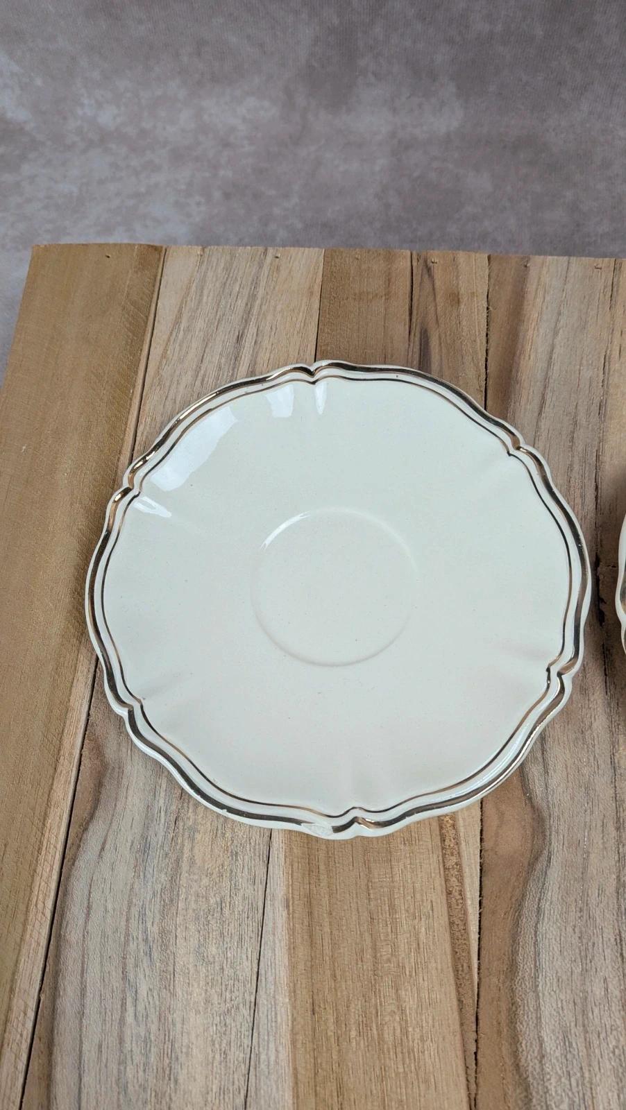 Lot de 2 tasses et 2 soucoupes anciennes Sarreguemines