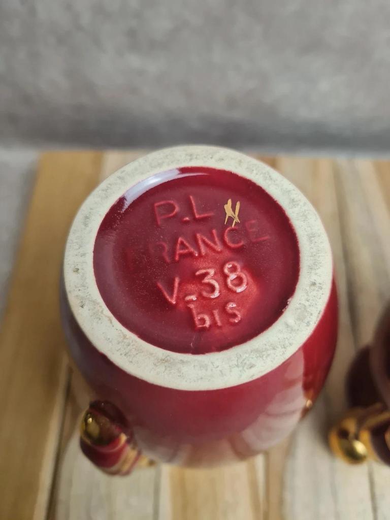 Paire de vases vintage Pl France – manufacture Poët-laval – modèle V38 bis 🌺