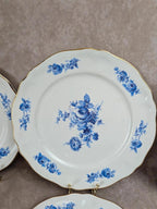 Lot de 10 assiettes plates Moulin des Loups Orchies – modèle Sully – fleurs bleues