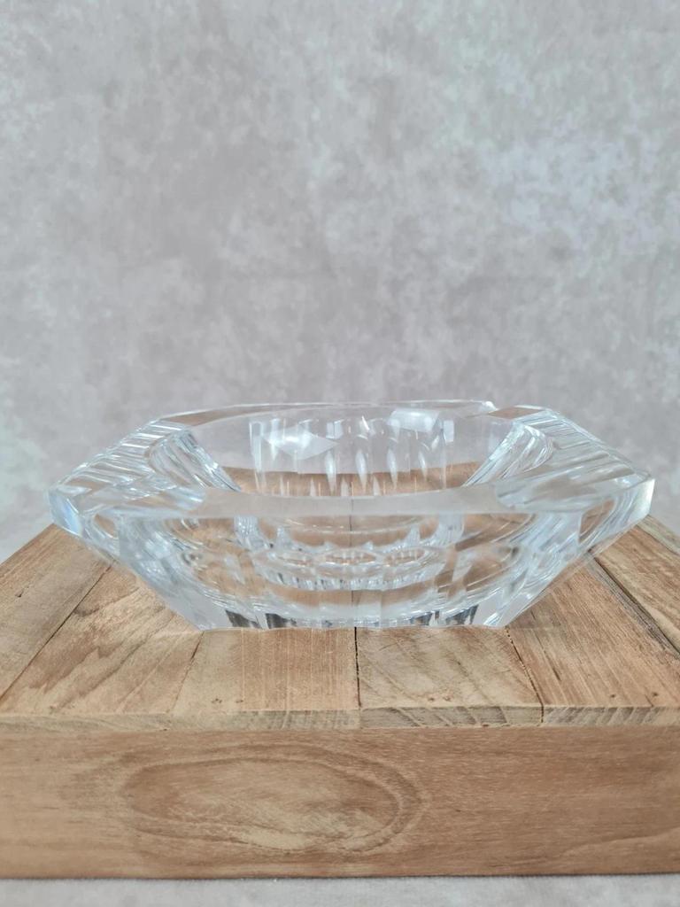 Cendrier en cristal signé Val Saint Lambert 💎 Vintage 1960